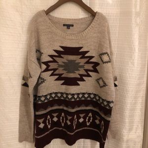 Crewneck Sweater in Native American Pattern